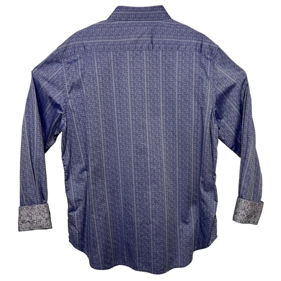 Robert Graham Blue Boho Abstract Dressy Button Down Shirt Extra Large - Picture 3 of 12